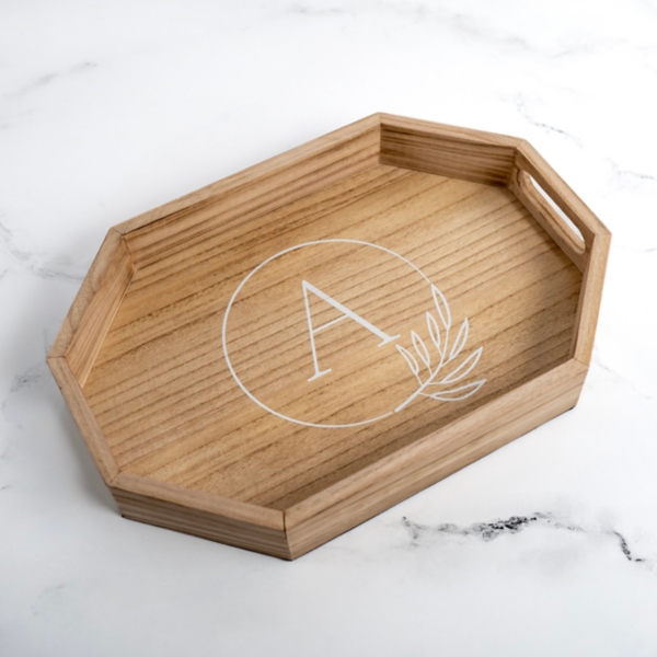 Natural Wood Monogram A Decorative Tray Kirklands Home