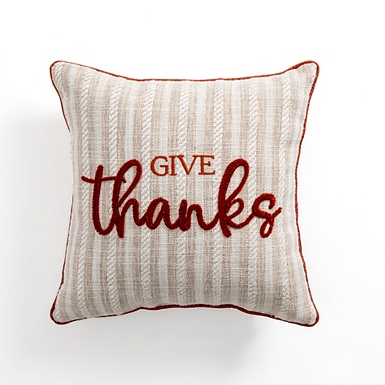 Wheat Plaid Give Thanks Pillow 18x18 - Allysons Place