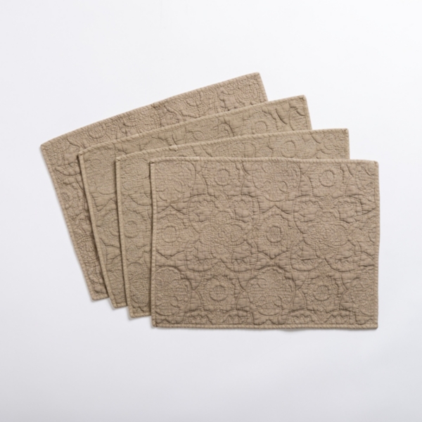 Avery Tan Quilted Placemats, Set of 4 Kirklands Home