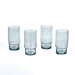 Blue Stackable Tall Glass Tumblers, Set of 4