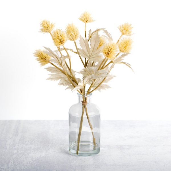 Thistle Arrangement in Glass Vase Kirklands Home