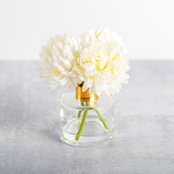 White Mum Arrangement in Glass Vase Kirklands Home