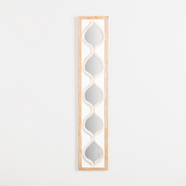 White Wood Stacked Raindrop Wall Mirror Kirklands Home