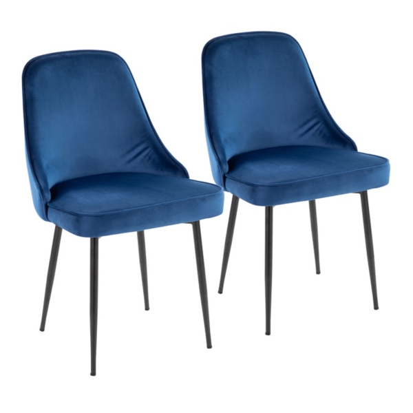 Blue Upholstered Metal Dining Chairs, Set of 2 Kirklands Home