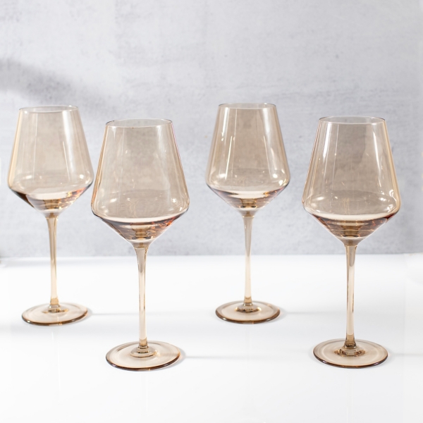 Wheat Soft Angle Wine Glasses, Set of 4 Kirklands Home