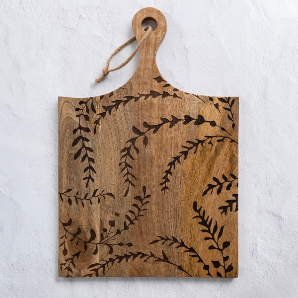 Mango Wood Etched Vine Serving Board Kirklands Home
