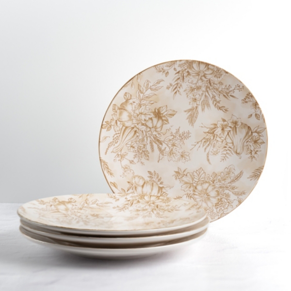 Autumn Spice Toile Dinner Plates, Set of 4 Kirklands Home