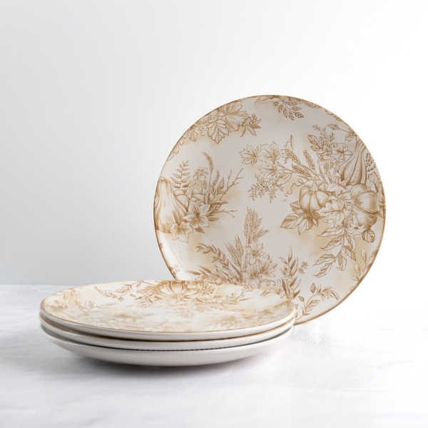 Autumn Spice Toile Salad Plates, Set of 4 Kirklands Home