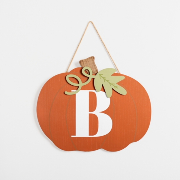 Orange Monogram B Pumpkin Wall Plaque | Kirklands Home