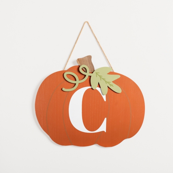 Orange Monogram C Pumpkin Wall Plaque | Kirklands Home