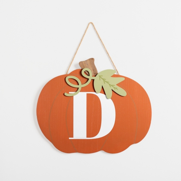 Orange Monogram D Pumpkin Wall Plaque | Kirklands Home