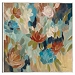 Blue and Sienna Floral Framed Canvas Art Print