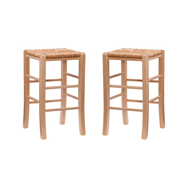 Tan Wood Seagrass Backless 2pc. Counter Stool Set Kirklands Home
