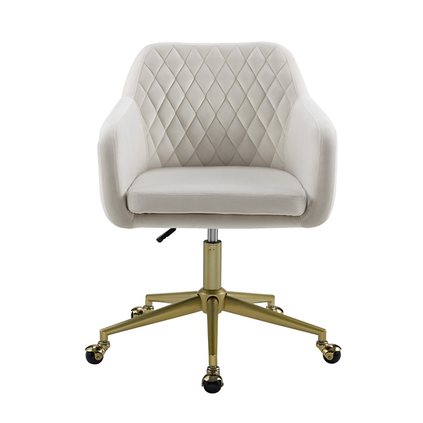 Cream Upholstered Tufted Swivel Office Chair Kirklands Home
