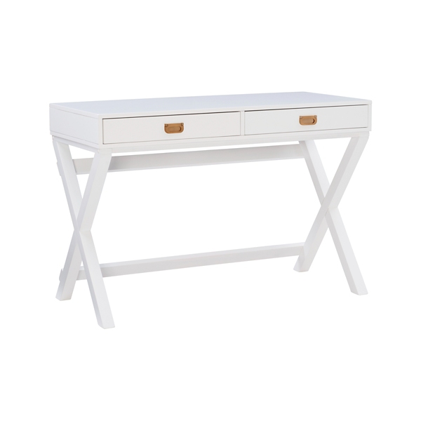 White Wood 2Drawer XFrame Desk Kirklands Home