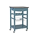 Blue Wood and Stainless Steel Kitchen Cart