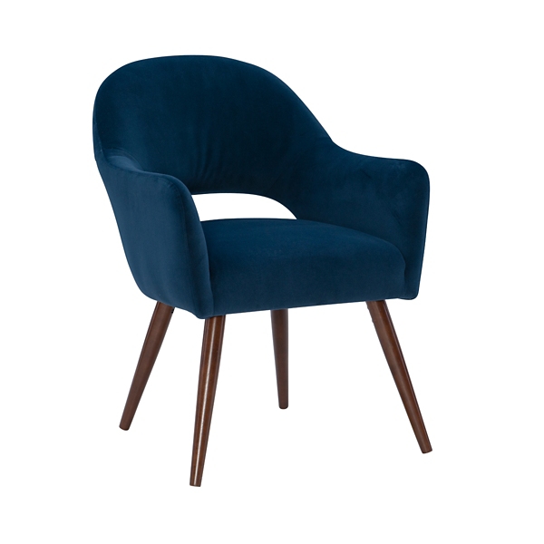 Blue Velvet Curved Open Back Dining Chair Kirklands Home