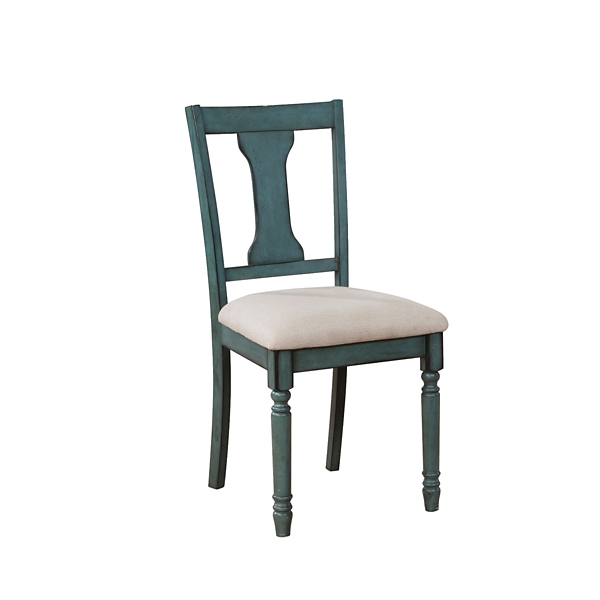 Blue Wood Upholstered Dining Chairs, Set of 2 Kirklands Home