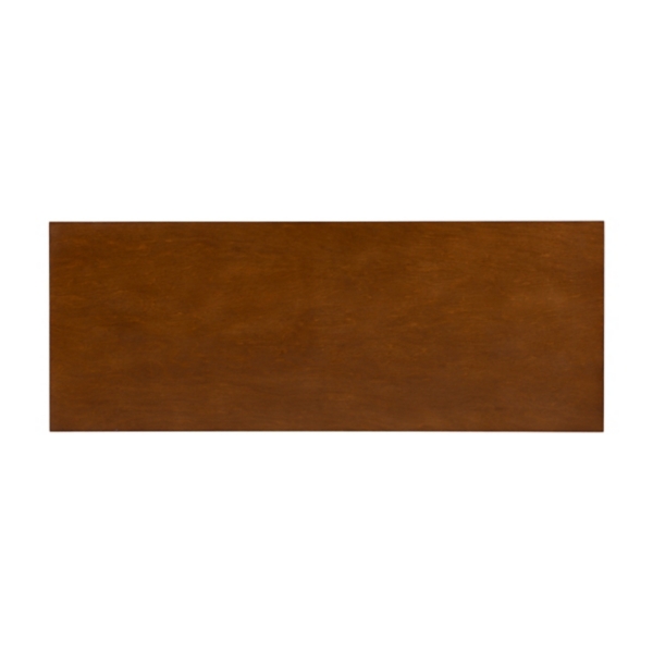 Brown Wood Slatted Bottom Shelf Console Table