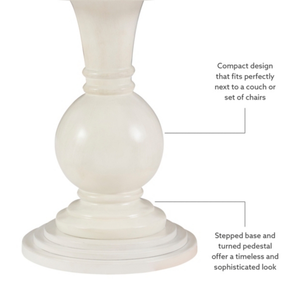 Wood Round Base Side Table