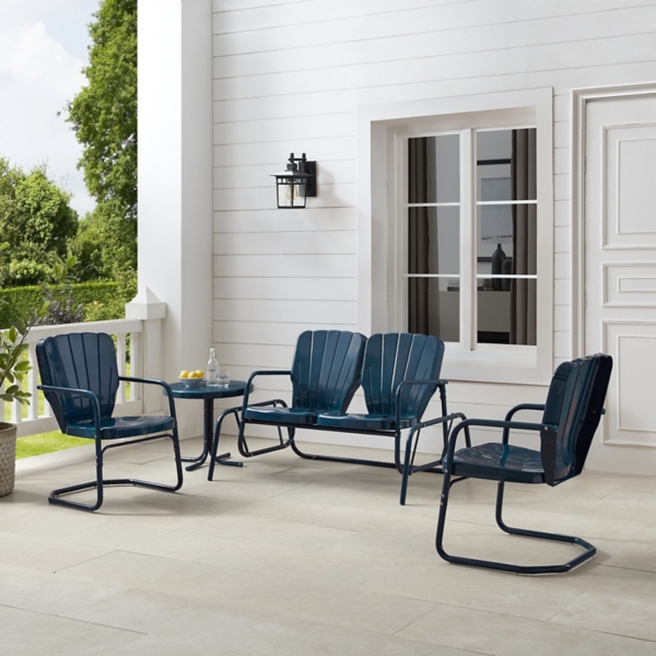 Navy Clamshell 4-pc. Outdoor Furniture Set