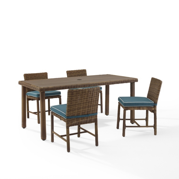 Navy Blue Wicker 5pc. Outdoor Dining Set Kirklands Home