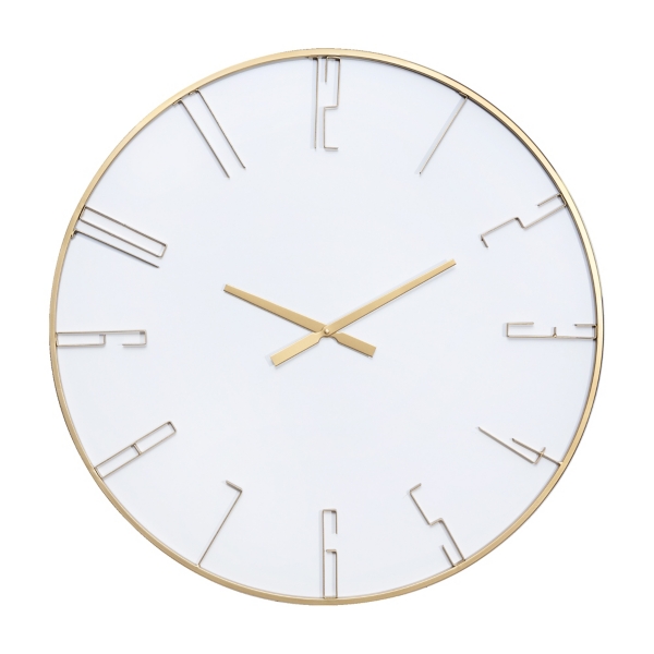 Modern White and Gold Wall Clock Kirklands Home