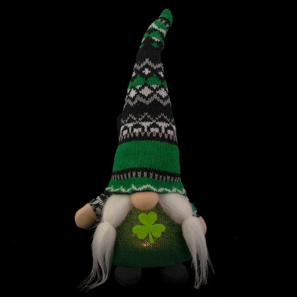 Pre-Lit St. Patrick's Day Girl Gnome Figurine