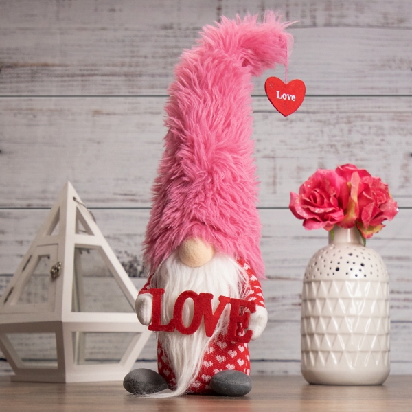 Fluffy Fur Love Gnome Figurine