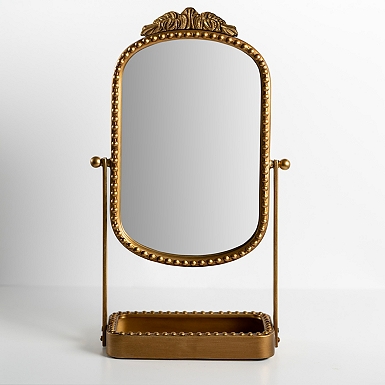 Brass on sale tabletop mirror