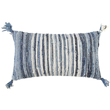 Denim Blue Braided Stripe Lumbar Pillow Kirklands Home