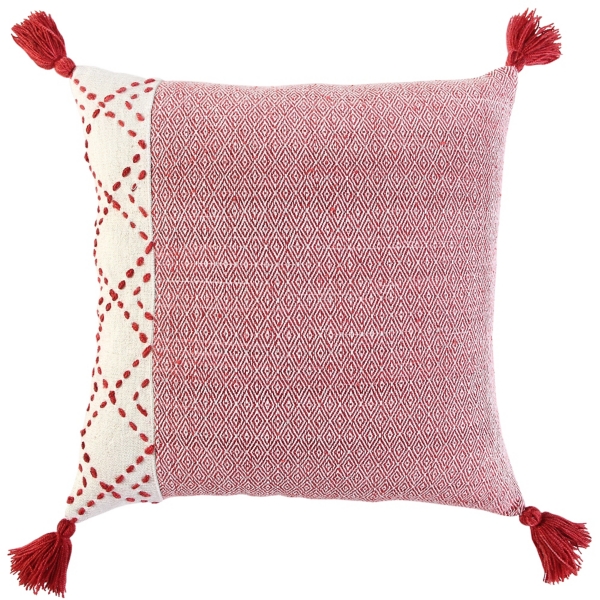 Red Kantha Stitch Recycled Throw Pillow Kirklands Home