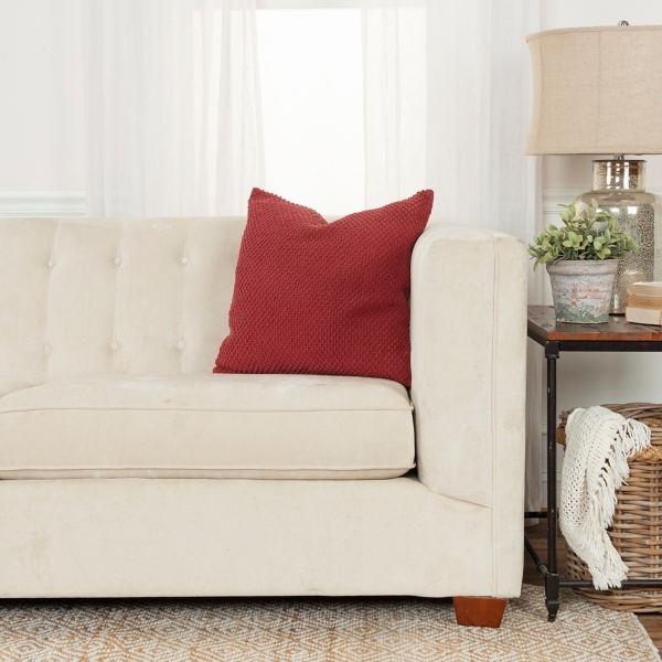 Burgundy Woven Nubby Pillow
