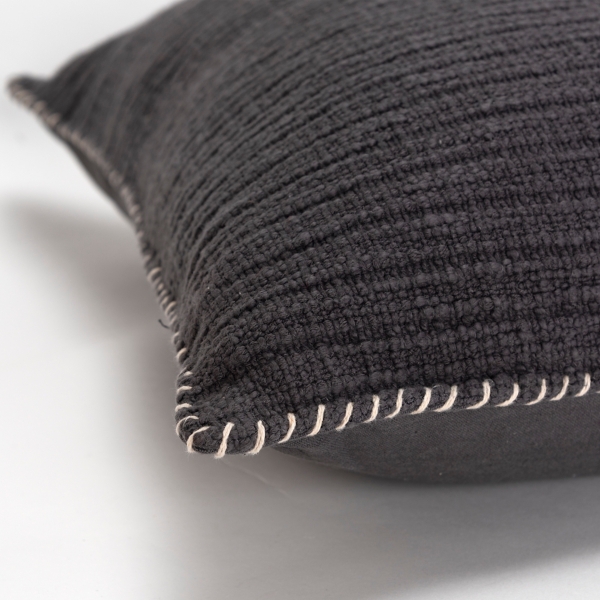 Charcoal Gray Subtle Striped Oversized Pillow