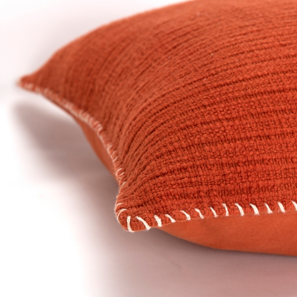 Dark Orange Subtle Striped Oversized Pillow