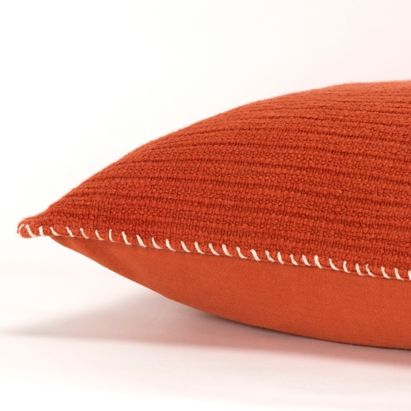 Dark Orange Subtle Striped Oversized Pillow