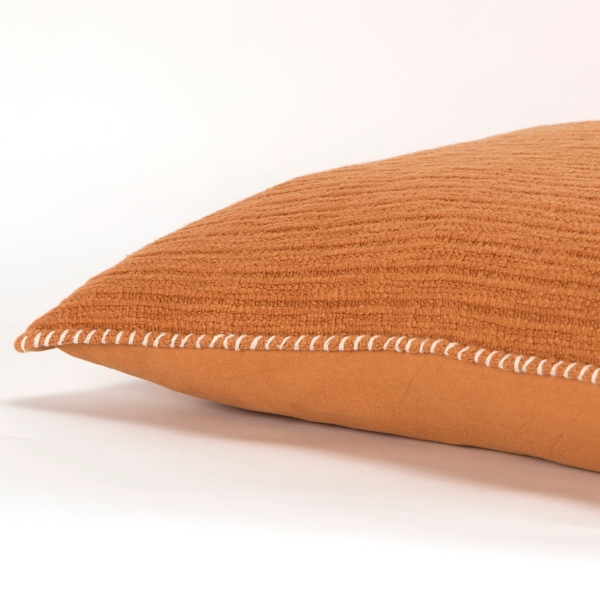 Pumpkin Orange Subtle Striped Oversized Pillow