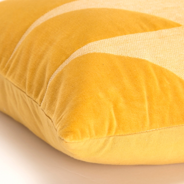 Velvet Yellow Monochrome Shapes Throw Pillow
