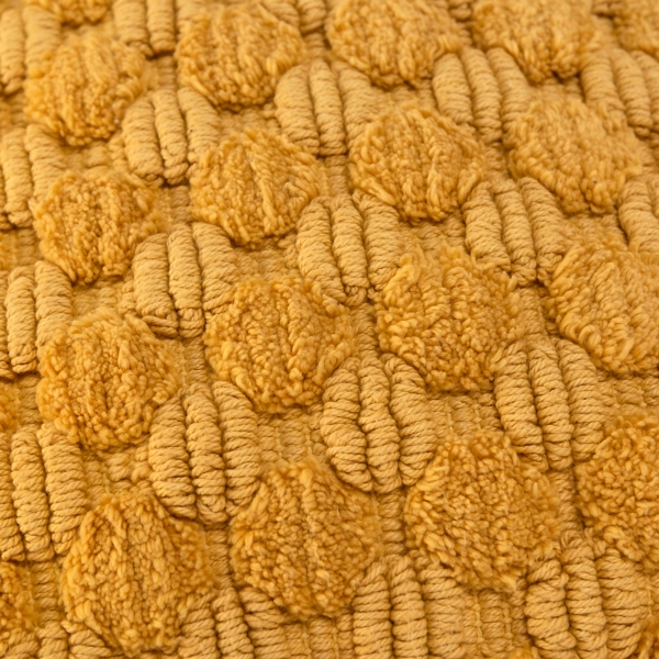 Yellow Looped Cotton Throw Pillow