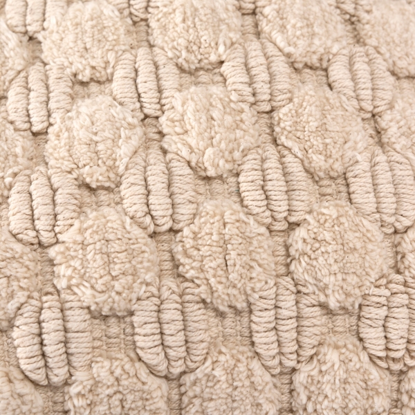 Ivory Looped Cotton Throw Pillow