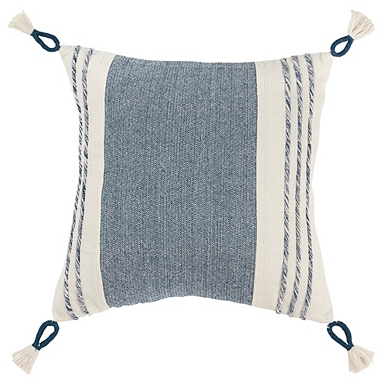 Blue Dashed Indoor/Outdoor Pillow
