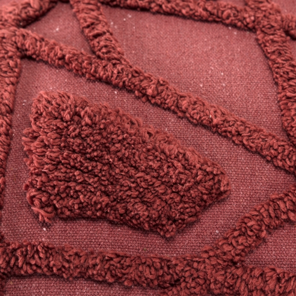 Wine Geo Tufted Throw Pillow