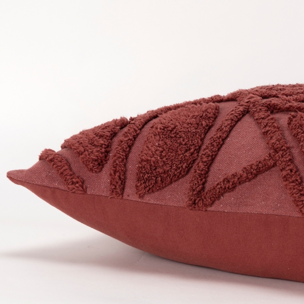 Wine Geo Tufted Throw Pillow