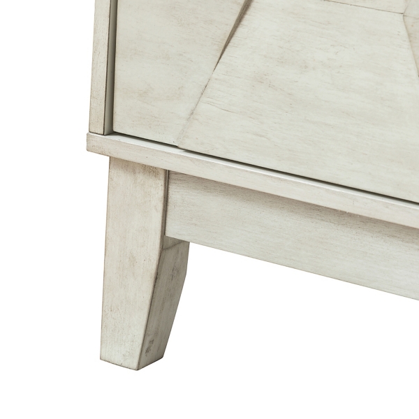 Wood Geometric 4-Door Cabinet