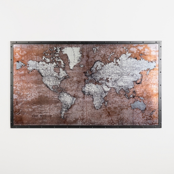 Antique Mirrored World Map Wall Plaque Kirklands Home