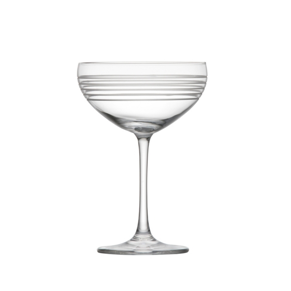 Striped Clear Coupe Cocktail Glasses, Set of 4 Kirklands Home