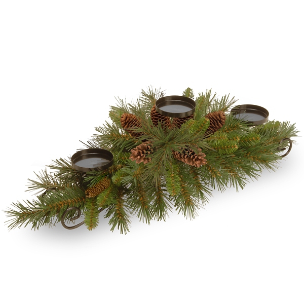 Green Pine and Pinecone Candle Centerpiece | Kirklands Home