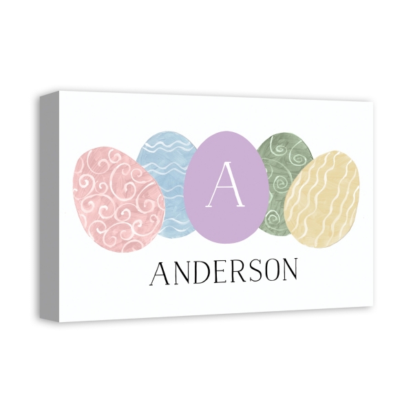 Personalized Monogram Egg Canvas Wall Plaque