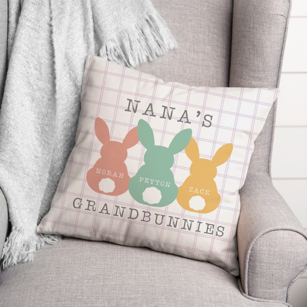 Personalized Grandbunnies Indoor/Outdoor Pillow