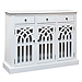 White Wood Arches 3-Door Cabinet